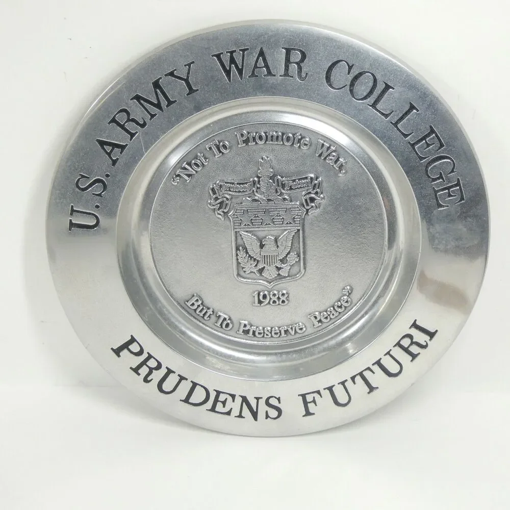 U.S. Army War College 1988 Pewter Plate Vintage 12